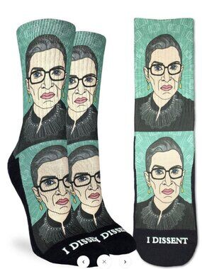 NWT Good Luck Sock Ruth Bader Ginsburg Crew Socks